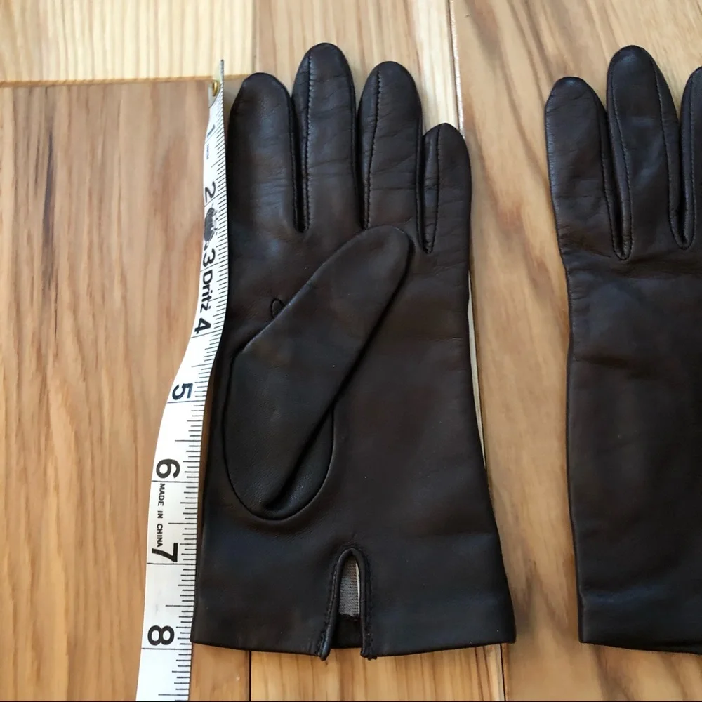 Bloomingdale’s Brown Leather Gloves